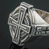 SIEGELRING HERREN SILBER HANDGEFERTIGT JESUS CHRISTUS SYMBOL KREUZ - Königlicher Siegelring