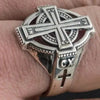 SIEGELRING HERREN SILBER HANDGEFERTIGT JESUS CHRISTUS SYMBOL KREUZ - Königlicher Siegelring