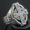 SIEGELRING HERREN SILBER HANDGEFERTIGT JESUS CHRISTUS SYMBOL KREUZ - Königlicher Siegelring