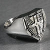 SIEGELRING HERREN SILBER IN FORM EINES SCHILDES MIT KREUZ-MOTIV - Königlicher Siegelring