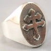 SIEGELRING HERREN SILBER KREUZ VON LORRAINE FREMDLEGION - Königlicher Siegelring