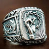 SIEGELRING HERREN SILBER MASSIV DESIGN DIE HAND VON JESUS CHRISTUS - Königlicher Siegelring
