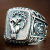 SIEGELRING HERREN SILBER MASSIV DESIGN DIE HAND VON JESUS CHRISTUS - Königlicher Siegelring