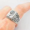 SIEGELRING HERREN SILBER MASSIV DESIGN DIE HAND VON JESUS CHRISTUS - Königlicher Siegelring