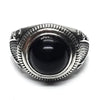 SIEGELRING HERREN SILBER MASSIV EIN EINZIGER ONYX STEIN SCHWARZ - Königlicher Siegelring