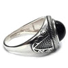 SIEGELRING HERREN SILBER MASSIV EIN EINZIGER ONYX STEIN SCHWARZ - Königlicher Siegelring