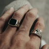 SIEGELRING HERREN SILBER MASSIV ONYX SCHWARZ - DUNKLE ELEGANZ - Königlicher Siegelring
