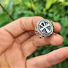 SIEGELRING HERREN SILBER MIT ÄGYPTISCHEN ANKH HIEROGLYPHE - Königlicher Siegelring