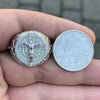 SIEGELRING HERREN SILBER MIT STEIN JESUS CHRISTUS KRUZIFIX KREUZ - Königlicher Siegelring
