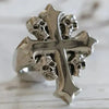 SIEGELRING HERREN SILBER RELIGIÖS KREUZ CHRISTUS UND TOTENKOPF - Königlicher Siegelring