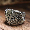 SIEGELRING HERREN SILBER RELIGIÖS MIT RHODIUM PLATED CROSSES - Königlicher Siegelring