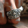 SIEGELRING HERREN SILBER RELIGIÖS MIT RHODIUM PLATED CROSSES - Königlicher Siegelring