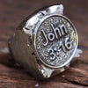 SIEGELRING HERREN SILBER RELIGIÖSE BIBELVERS " JOHN 3:16 " - Königlicher Siegelring