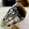 SIEGELRING HERREN SILBER TIGERAUGE STEIN BIKER DESIGN - Königlicher Siegelring