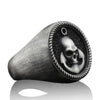 SIEGELRING HERREN SILBER TOTENKOPF GOTHIC - Königlicher Siegelring