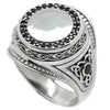 SIEGELRING HERREN SILBER UNPLATED CELTIC STYLE MIT ZIRKONIA STEINE - Königlicher Siegelring