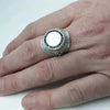 SIEGELRING HERREN SILBER UNPLATED CELTIC STYLE MIT ZIRKONIA STEINE - Königlicher Siegelring