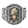 SIEGELRING HERREN SILBER VERSTELLBAR : ELEGANTER TOTENKOPF - Königlicher Siegelring