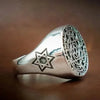 SIEGELRING IN SILBER DAVIDS SCHILD HEXAGRAMM SALOMON - Königlicher Siegelring