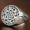 SIEGELRING IN SILBER DAVIDS SCHILD HEXAGRAMM SALOMON - Königlicher Siegelring