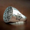 SIEGELRING IN SILBER DAVIDS SCHILD HEXAGRAMM SALOMON - Königlicher Siegelring