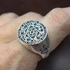 SIEGELRING IN SILBER DAVIDS SCHILD HEXAGRAMM SALOMON - Königlicher Siegelring
