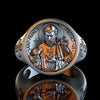 Personalized Silver Saint Francis Ring, Handmade Savior Men Ring, Christian Saint Francis Signet Ring, Catholic Jewelry, Religious Men Gift - Königlicher Siegelring