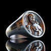 Personalized Silver Saint Francis Ring, Handmade Savior Men Ring, Christian Saint Francis Signet Ring, Catholic Jewelry, Religious Men Gift - Königlicher Siegelring