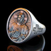 Silver Sacred Heart Of Jesus Ring, Religious Christian Jewelry, Christian Accessory, Savior Jesus Mens Signet Ring, Personalized Gift - Königlicher Siegelring