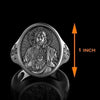 Silver Sacred Heart Of Jesus Ring, Religious Christian Jewelry, Christian Accessory, Savior Jesus Mens Signet Ring, Personalized Gift - Königlicher Siegelring