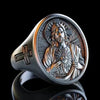 Silver Sacred Heart Of Jesus Ring, Religious Christian Jewelry, Christian Accessory, Savior Jesus Mens Signet Ring, Personalized Gift - Königlicher Siegelring