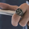 Cross Handmade Sterling Silver Men Signet Ring, Cross Christian Signet Ring, Cross Silver Men Jewelry, Ring for men, Silver Christian Gift - Königlicher Siegelring