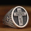 SIEGELRING KREUZ JESUS SILBER : EIN EINZIGARTIGES SPIRITUELLES SCHMUCKSTÜCK - Königlicher Siegelring