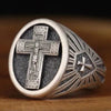 SIEGELRING KREUZ JESUS SILBER : EIN EINZIGARTIGES SPIRITUELLES SCHMUCKSTÜCK - Königlicher Siegelring