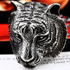 SIEGELRING LÖWENKOPF HERREN EDELSTAHL FARBE SILBER GOLD SCHWARZ - Königlicher Siegelring