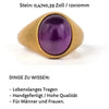 SIEGELRING MIT STEIN : AMETHYST-STEIN - VINTAGE BOHO SCHMUCK RING HERREN - Königlicher Siegelring