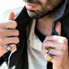 SIEGELRING MIT STEIN : AMETHYST-STEIN - VINTAGE BOHO SCHMUCK RING HERREN - Königlicher Siegelring