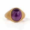 SIEGELRING MIT STEIN : AMETHYST-STEIN - VINTAGE BOHO SCHMUCK RING HERREN - Königlicher Siegelring