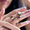 SIEGELRING MIT STEIN : AMETHYST-STEIN - VINTAGE BOHO SCHMUCK RING HERREN - Königlicher Siegelring