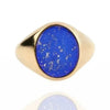 SIEGELRING MIT STEIN : LAPIS LAZULI IN MASSIVEM GOLD - HERRENRING - Königlicher Siegelring