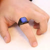 Siegelring mit Stein - Lapis Lazuli Ring - Königlicher Siegelring