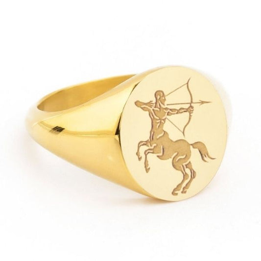 siegelring-ohne-stein-14-k-gold-bogen-zeichen-centaurus-bogenschutze-ring-centaurus-griechische-mythologie-schmuck-halb-mensch-halb-pferd-ring