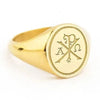 SIEGELRING OHNE STEIN, 14 KARAT GOLD, ORTHODOXER SCHMUCK, ALPHA UND OMEGA RING FÜR HERREN UND DAMEN - Königlicher Siegelring