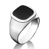 SIEGELRING ONYX STEIN KISSENSCHLIFF SCHWARZEM HERREN SILBER - Königlicher Siegelring