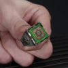 Seal of Solomon Ring, Unique Statement Jewelry, Large Thumb Ring, Green Stone Ring, Square Stone Ring, Ottoman Ring, Seal of Solomon Jewelry - Königlicher Siegelring