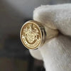 SIEGELRING PERSONALISIEREN : 14K MASSIVEM GOLD HERRENRING MIT FAMILIENWAPPEN - Königlicher Siegelring