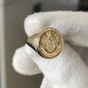 SIEGELRING PERSONALISIEREN : 14K MASSIVEM GOLD HERRENRING MIT FAMILIENWAPPEN - Königlicher Siegelring