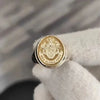 SIEGELRING PERSONALISIEREN : 14K MASSIVEM GOLD HERRENRING MIT FAMILIENWAPPEN - Königlicher Siegelring