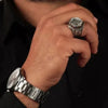 Sterling Silver Hexagon Ring for Men, Silver Hasbi Allah Ring, Religious Ring, Islamic Jewelry for Men, Arabic Signet Ring, Muslim Gift - Königlicher Siegelring