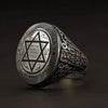 King Solomon Symbol Ring, Judah Star Signet Ring, Silver Prophet Solomon Seal Men Ring, Star of David Men Ring, Men Signet Ring - Königlicher Siegelring